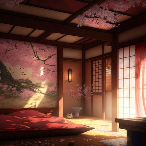 Japanese Mansion, Japanese Bedroom, Anime House, Save For House, Japanese Room, Heian Period, Fantasy Rooms, Scenery Background, Living Room Background