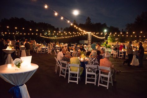 Parking Lot Wedding Ceremony, Parking Lot Wedding Reception, Parking Lot Wedding, Wedding Lighting, May Weddings, Event Lighting, Outdoor Event, Park Weddings, Vow Renewal