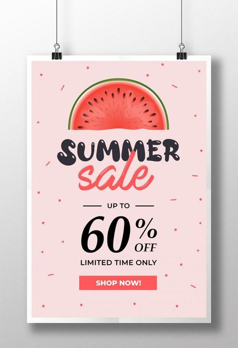 Watermelon Poster, Small Summer House, Watermelon Background, Summer Sale Poster, Banner Flower, Flower Business, Money Sign, Summer Watermelon, Design Image