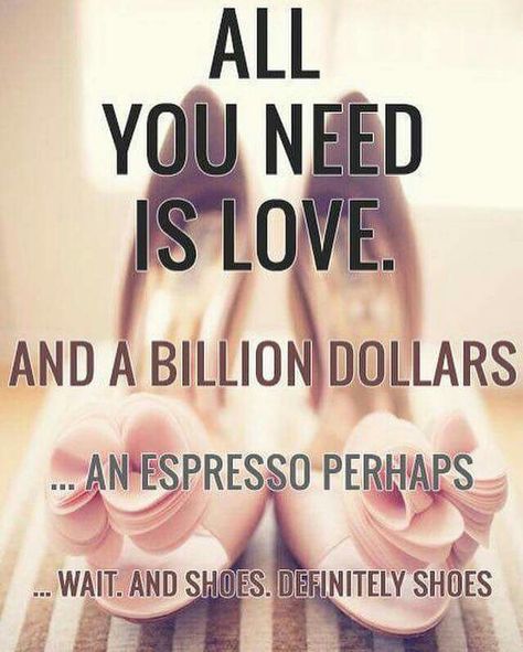 All you need is love.... Quotes About Shoes, Fashion Quotes Shoes, Fashion Designer Quotes, Shoes Quotes, Billion Dollars, Shopping Quotes, Malone Souliers, Girly Quotes, Funny Words