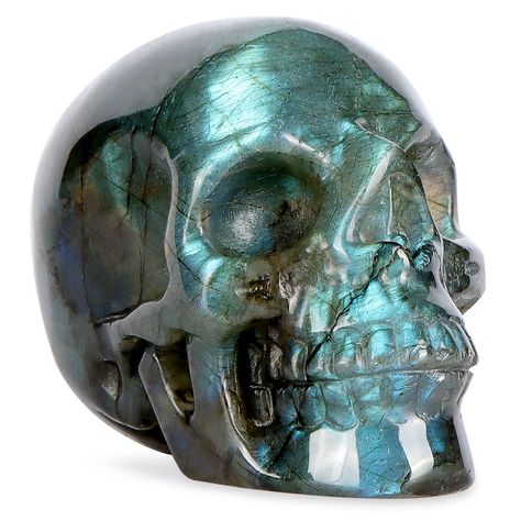 PRICES MAY VARY. 💀 Crystals Skull Decor-- Item Size : 3.0 x 2.5 x 1.9 inches.Weight approx 315g. Each skull statue has them unique texture and feature. You will receive a skull similar to the picture . 💀Great Day of the Dead Skull-- This sugar skull head is made in high quality Labradorite crystal gemstone which with eye-catching feature like Northern Lights and carved well by exquisite craftsman. It is suitable to be placed on any mantel, bar decor , house, table or shelf, bringing elegance, Skull Statue, Day Of The Dead Skull, Head Statue, Crystal Dragon, Stone Statues, Statue Sculpture, Crystal Figurines, Skull Decor, Labradorite Crystal