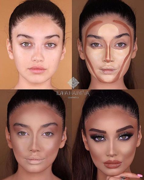 Contour Transformation Teknik Makeup, Makeup Contouring, Makeup 101, Beauty Make-up, Pinterest Makeup, Makijaż Smokey Eye, Makeup Hacks, Makeup Transformation, Make Makeup