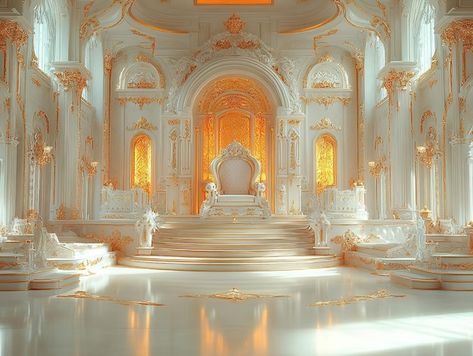 Throne Design, White And Gold Decor, Biblical Artwork, Custom Cowboy Boots, Small Castles, Castle Aesthetic, Throne Room, Fantasy Decor, Modern House Facades