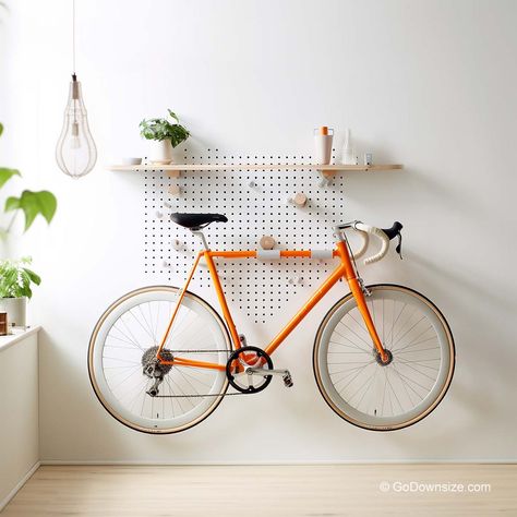 11 Indoor Bike Storage Ideas You’ll Love (Small Spaces) Bike Rack Apartment, Indoor Bike Rack Apartments, Bike Storage Indoor, Indoor Bike Storage Ideas, Small Space Bike Storage, Indoor Bike Storage Small Spaces, Small Apartment Bike Storage, Bike Storage Wall, Bike Storage Small Space