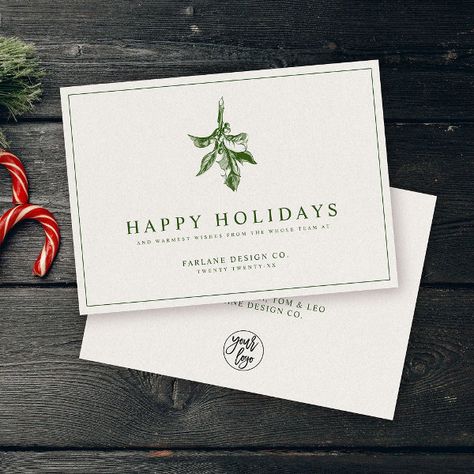 Modern Holly Berry | Elegant Muted Green Business Holiday Card Berries Illustration, Luxury Corporate Gifts, Luxury Christmas Cards, Corporate Christmas Cards, Corporate Holiday Cards, Best Wishes Card, Business Christmas Cards, Holiday Stationery, Modern Christmas Cards