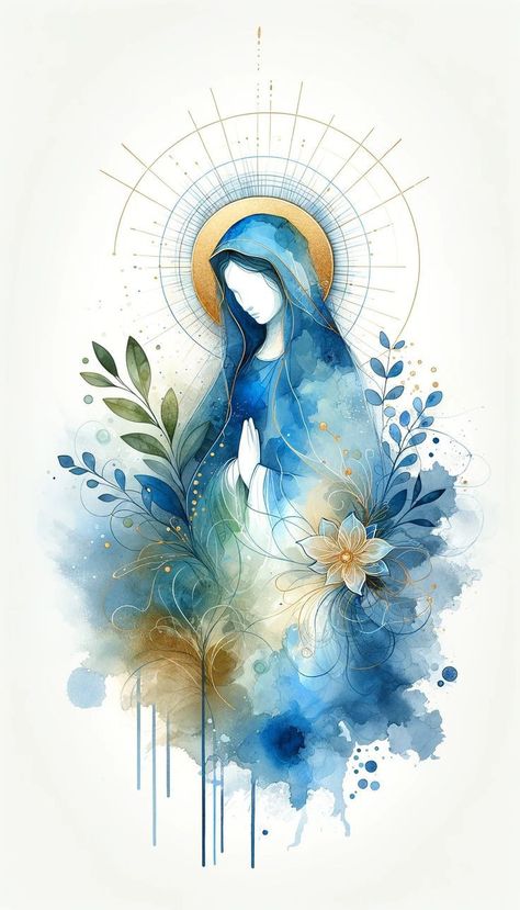 Mother Mary Art, Catholic Artwork, Catholic Wallpaper, Virgin Mary Art, Mother Mary Images, Catholic Images, Jesus Wallpaper, Blessed Mother Mary, Sainte Marie