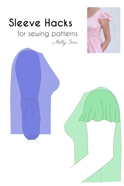 Hack a sleeve design - how to change the style of a sewing pattern - Melly Sews Melly Sews, Sewing Sleeves, Pattern Hack, Leftover Fabric, Top T Shirt, Love Sewing, Sewing Gifts, Pdf Patterns, Sewing For Beginners