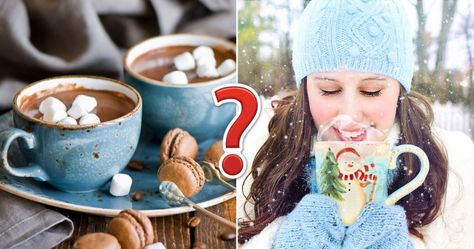 What type of hot chocolate should you be drinking? Peanut Butter Hot Chocolate, Pudding Shots, Coconut Shavings, Hot Chocolate Drinks, Types Of Chocolate, Raspberry Syrup, Shake Shack, Soft Pretzels, Coffee Powder