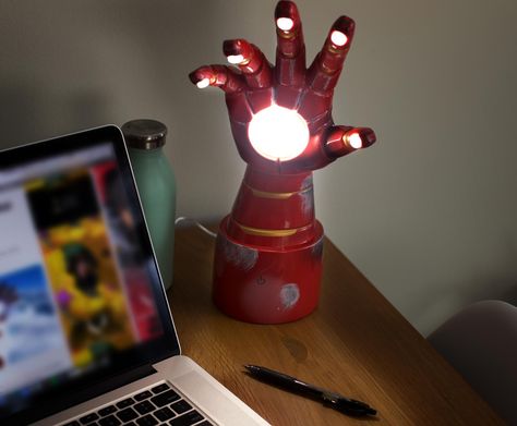 Marvel Wishlist, Iron Man Gauntlet, Iron Man Repulsor, Iron Man Gift, Marvel Jewelry, Led Desk Lighting, Marvel Gifts, Marvel Collectibles, Marvel Hoodies