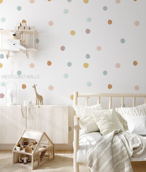 Neutral Dots / Earthy Polka Dots / Dot Wall Stickers / Nursery - Etsy Ireland Polka Dot Wall Decals, Polka Dot Walls, Neutral Rainbow, Nursery Decor Neutral, Nursery Wall Stickers, Removable Wall Decals, Toddler Furniture, Décor Boho, Boho Dekor