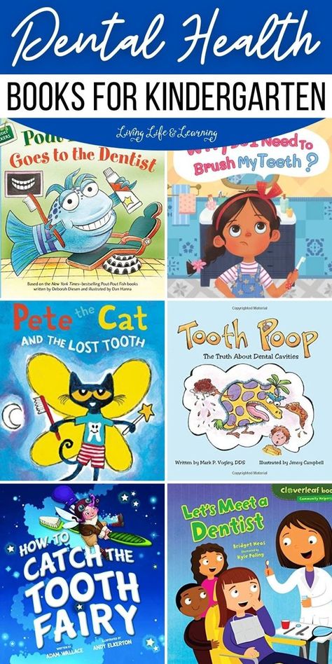 Dental Health Books for Kindergarten Kindergarten Health Lessons, Books For Kindergarteners, Dental Health Books, Kindergarten Health, Books For Kindergarten, Kids Dental Health, Hygiene Activities, Dental Health Activities, Health Lesson Plans