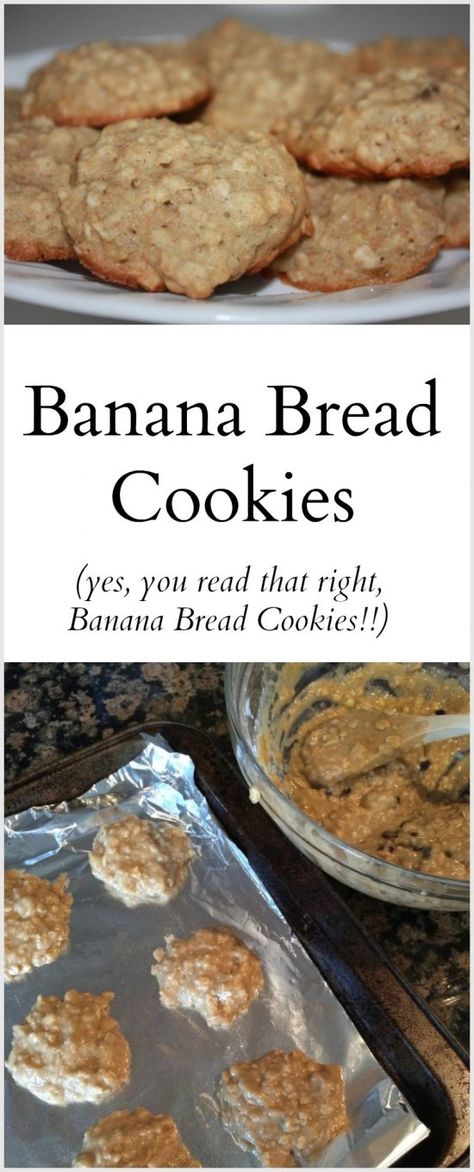 Banana Bread Cookies - The Write Balance Cookie Carnival, Breakfast Brownies, Banana Bread Cookies, Daycare Menu, Bread Cookies, Homemade Breads, Food Cookies, Recipe Baking, Baking Fun