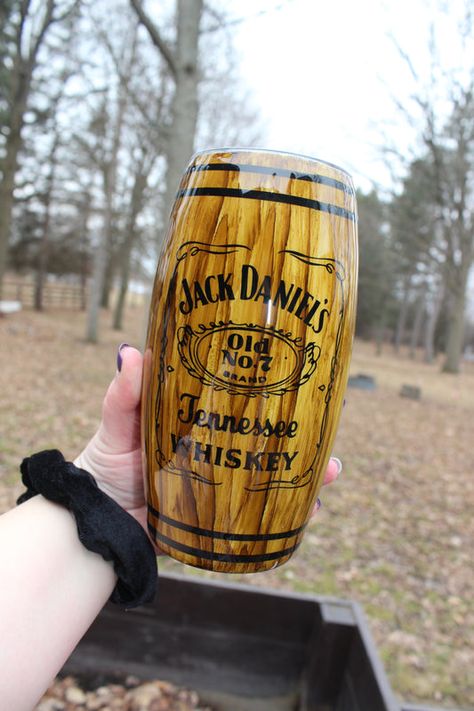 Jack Daniels 25oz Barrel Tumbler Barrel Tumbler Ideas, Jack Daniels Barrel, Whiskey Tumbler, Tumbler Ideas, Diy Tumblers, Whiskey Barrel, Jack Daniels, Beer Mug, Beer Glasses