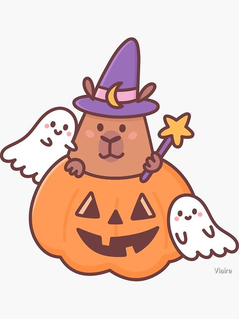 Halloween Capybara, Capybara Halloween, Happy Jar, Cute Ghosts, Red Bubble, Cute Ghost, Tote Bags, Ghost, Doodles