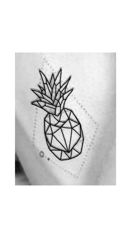 Pineapple Tattoo Design, Tiny Anchor Tattoo, Pinapple Tattoos, Tattoos Pequeños, Geometric Heart Tattoo, Popular Tattoo Designs, Watercolor Butterfly Tattoo, Pineapple Drawing, Infinity Symbol Tattoo