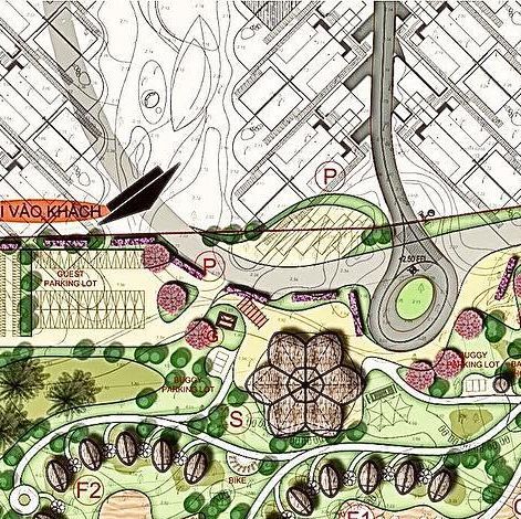 PGS Archi Studio Work. Layout for Ho Tram resort in South of Vietnam Landscape Architecture Plan, Landscape Design Drawings, Landscape Architecture Drawing, Hampton Court Palace, Magic Garden, Landscape Design Plans, Landscape Plan, Landscape Architecture Design, Landscape Plans