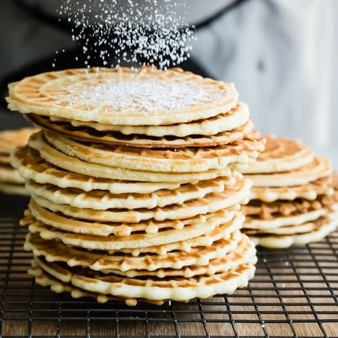 Pizzelle | Culinary Hill Italian Cookie Recipe, Italian Cannoli, Pizzelle Cookies, Pizzelle Recipe, Italian Biscuits, Italian Cookie, Almond Biscotti, Cookie Flavors, Italian Cookies