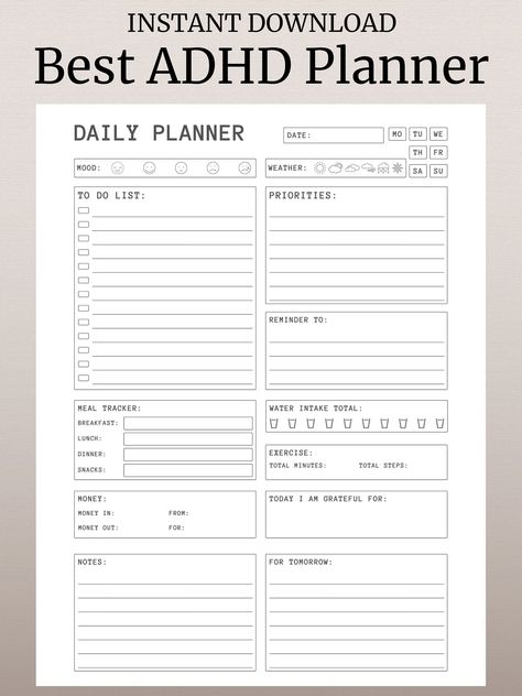 Pin on Products Organization Templates Printable, Hour Planner, Organized Planner, Planer Organisation, Daily Planner Printables Free, Etsy Planner, Unique Planner, Hourly Planner, Notebook Ideas