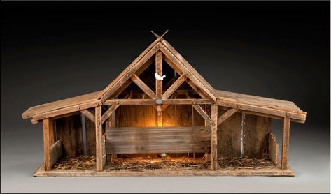 Nativity Stable Building Plans | Christmas Manger - Pesebre navideño | Christmas - Navidad ... Christmas Stable Nativity Diy, Betlehem Diy, Nativity Diy, Christmas Crib Ideas, Nativity Creche, Nativity Stable, Christmas Manger, Diy Nativity, Christmas Nativity Scene