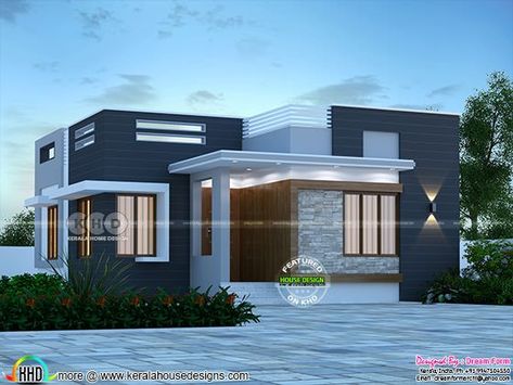 1 Flat House Design, Single Floor House Design Kerala Style, Simple Ground Floor House Design, Flat Modern House Design, Single Floor House Design 3 Bedroom, Ground House Design, Flat Houses Modern, Small Flat Roof House Design, 3 Bedroom Flat House Design