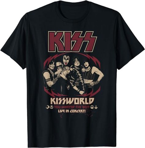 KISS - KISSWORLD Tour T-Shirt Band Tour Shirt, Banda Kiss, Kiss Band, Tour Shirt, Tour T Shirts, Top Fashion Brands, Band Tees, Girls Best Friend, Shop Top