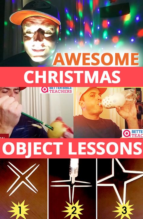 5 Amazing Christmas Object Lessons Kids LOVE and the boys want to see again. Easy setup! January Bible Lessons For Kids Sunday School, Birth Of Jesus Object Lesson, Advent Object Lessons For Kids, Nativity Object Lesson For Kids, New Years Object Lesson For Kids, Christmas Chapel Ideas For Kids, Advent Youth Group Lessons, Advent Sunday School Lessons, Christmas Object Lessons For Kids