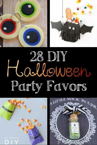 28 DIY Halloween Party Favors perfect for your next Halloween Party Halloween Party Favors For Adults, Diy Halloween Favors, Adult Halloween Party Favors, Easy Halloween Party Decor, Party Favor Bags Diy, Diy Halloween Party Favors, Diy Halloween Spider, Diy Party Bags, Halloween Treat Bags Diy