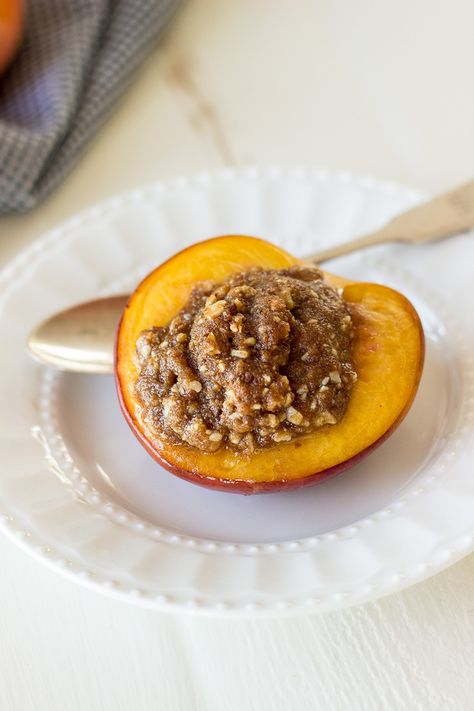 Almond and Biscoff Cookie Stuffed Peaches with Amaretto - The Beach House Kitchen Peach Butter Swim Biscuits, Orange Infused Sweet Ricotta Peach Cookies, Peach Cobbler With Almond Extract, Cookie Crusted Peach Cobbler, Apricot Filled Cookie Recipe, Biscoff Cookie Recipe, Biscoff Recipes, Biscoff Cookies, Peach Desserts