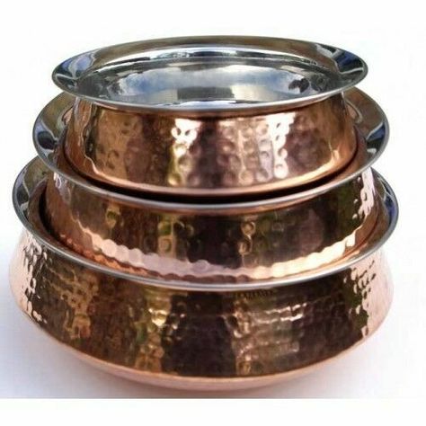 Rustic Traditional Indian Hammered Copper Steel Balti Dish Handi Curry Dish | eBay Kitchen Dish Drainers, Vase Holder, Rustic Traditional, Catering Events, Curry Dishes, Dish Drainers, Copper Pots, Authentic Indian, Wooden Plates