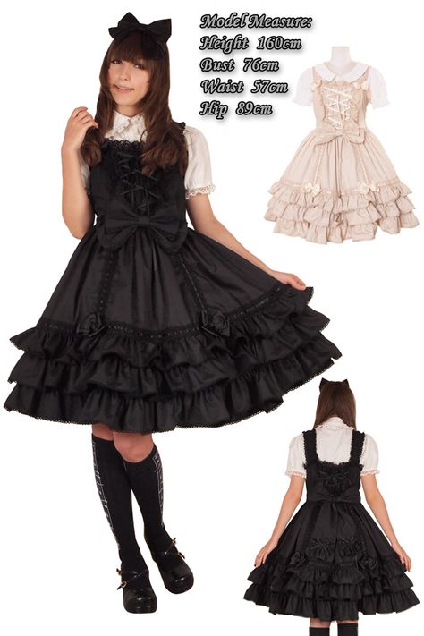 Gothic Lolita i have it in biege but want the black too 50s Prom, Rococo Fashion, Elegant Gothic, Fashion Wishlist, J Fashion, Lolita Dress, Gothic Lolita, Character Outfits, Lolita Fashion