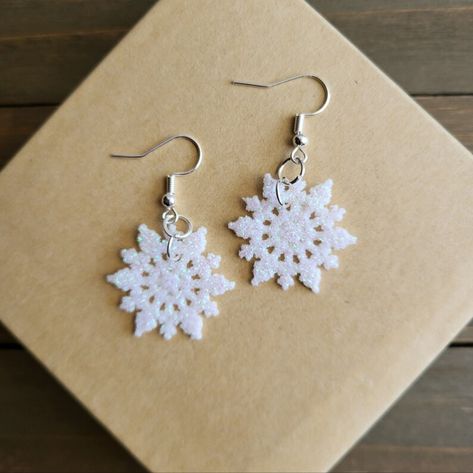 Beautiful Glittering Snowflake Earrings On Vibrant Silver Fastenings. Gorgeous Winter Earrings That Glitter And Glint In Every Light Setting Glittering Winter Snowflake Earrings- Handmade Earrings- Silver Earrings- Christmas Earrings- Glitter Earrings- Jewelry Gifts For Her- Snow Cloisonne Earrings, Winter Earrings, Amethyst Studs, Bunny Earrings, Snowflake Earrings, Glitter Earrings, Earrings Christmas, Blanket Patterns, Winter Snowflakes