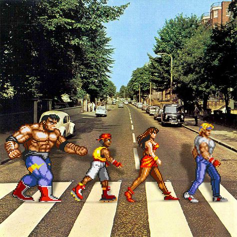 ABBEY ROAD on Behance Streets Of Rage, Ryu Street Fighter, Indie Game Art, Nerd Games, Beat Em Up, Windows 98, Beatles Abbey Road, Sega Games, Art Parody