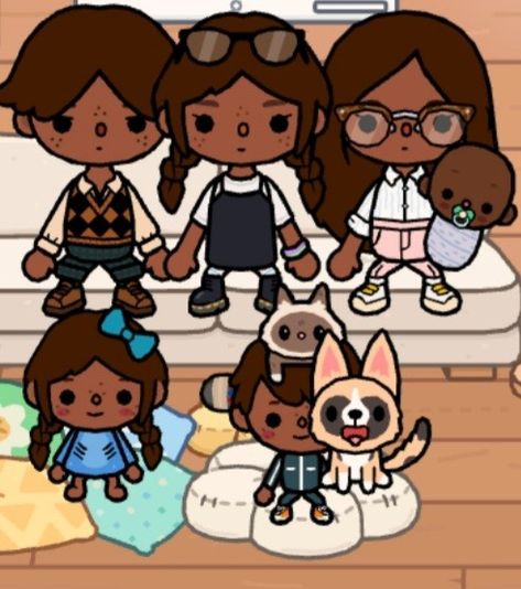 Toca Boca Family Ideas, Create Your Own World, Family Of 5, Toca Life, Family Of 4, Cute Room Ideas, Ideas Family, Life Words, Cute Family