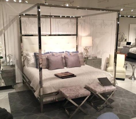 Mirrored Bedroom, Modern Canopy Bed, Tiny Ghost, Modern Canopy, Elegant Room, Mirrored Bedroom Furniture, Canopy Bedroom, Luxury Room, Luxury Room Bedroom