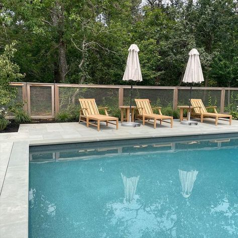 Black Metal Pool Fence, Mesh Pool Fencing, Wooden Fence Around Pool, Fencing Around Pool, Modern Pool Fence, Pool Fencing Landscaping, Pool 2023, Mesh Pool Fence, Pool Fence Ideas