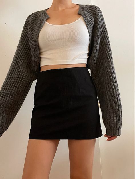 bolero outfit casual street styles, bolero outfit aesthetic, bolero outfit ideas, bolero outfit casual, black skirt outfit fall, fall black skirt outfits, crop top outfits, fall outfits for warm weather Aesthetic Bolero Outfits, Black Bolero Outfit Aesthetic, Bolero Outfit Ideas, Bolero Outfit Aesthetic, Fall Black Skirt Outfits, Bolero Outfit Street Styles, Casual Black Skirt Outfit, Black Bolero Outfit, Bolero Aesthetic