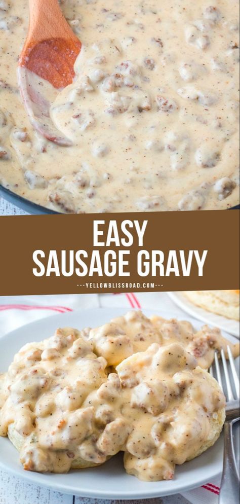 Best Sausage Gravy, Best Sausage Gravy Recipe, Easy Sausage Gravy, Homemade Sausage Gravy, Sausage Gravy And Biscuits, Sausage Gravy Recipe, Best Sausage, Homemade Sausage, Gravy Recipe