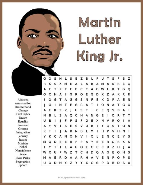 Pass out MARTIN LUTHER KING JR. WORD SEARCH PUZZLES for your nursing home residents to complete on MLK Day Martin Luther King Worksheets, Martin Luther King Jr Crafts, Mlk Crafts, Martin Luther King Activities, Mlk Activities, Martin Luther King Jr Activities, Teacher Corner, January Classroom, Martin Luther King Quotes