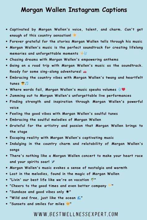 300+ Best Morgan Wallen Instagram Captions Morgan Wallen Quotes Lyrics, Morgan Wallen Concert Captions, Morgan Wallen Captions, Cute Captions, Chasing Dreams, Honky Tonk, Country Songs, Take Me Home, Sweet Life