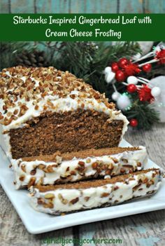 Loaf Desserts, Starbucks Gingerbread Loaf Recipe, Starbucks Gingerbread Loaf, Ginger Bread Loaf, Gingerbread Desserts, Cheesy Foods, Mini Loafs, Gingerbread Loaf Recipe, Ginger Loaf