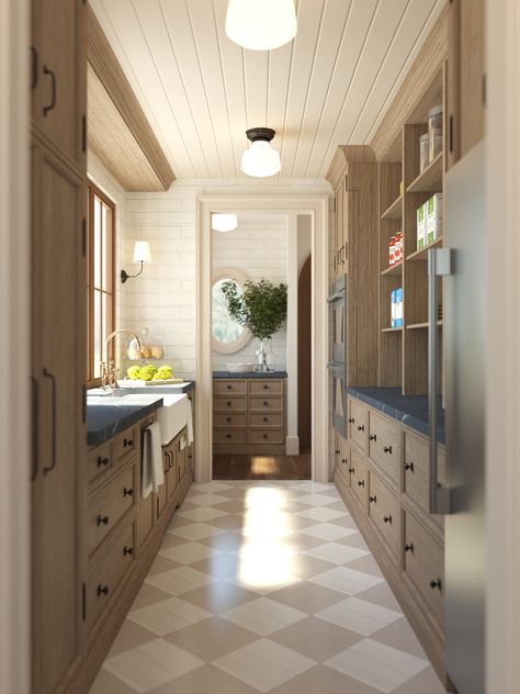 Kitchens By Joanna Gaines, Checkered Floor Kitchen, Pantry Goals, Soapstone Counters, Exterior House Renovation, Checkerboard Floor, Larder Cupboard, Pantry Laundry, Laundry Mudroom