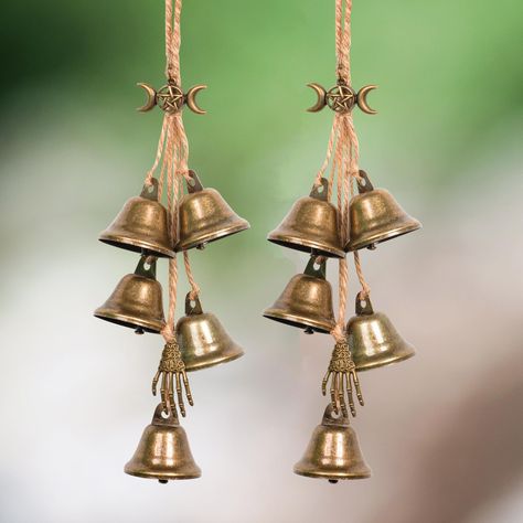 PRICES MAY VARY. 【2PCS Witch Bells】: The mysterious fashion of pagans, witches and wizards. It can invite the spiritual protection of the witch to drive away the negative energy, protect the family from evil energies: ghosts, curses or dark arts. 【Handmade Wicca Decor】: Our hand-crafted witches bells are a sweet addition to your home. The vintage bells, life Tree, skeleton key, sun charm, beads are gorgeously arranged, which makes them a great wiccan decor idea for your door, wall, wreath or you Energy Witch, Sun Witch, Mysterious Fashion, Wicca Decor, Witch Bells, Witchcraft Decor, Door Knob Hanger, Witch Home Decor, Wiccan Decor