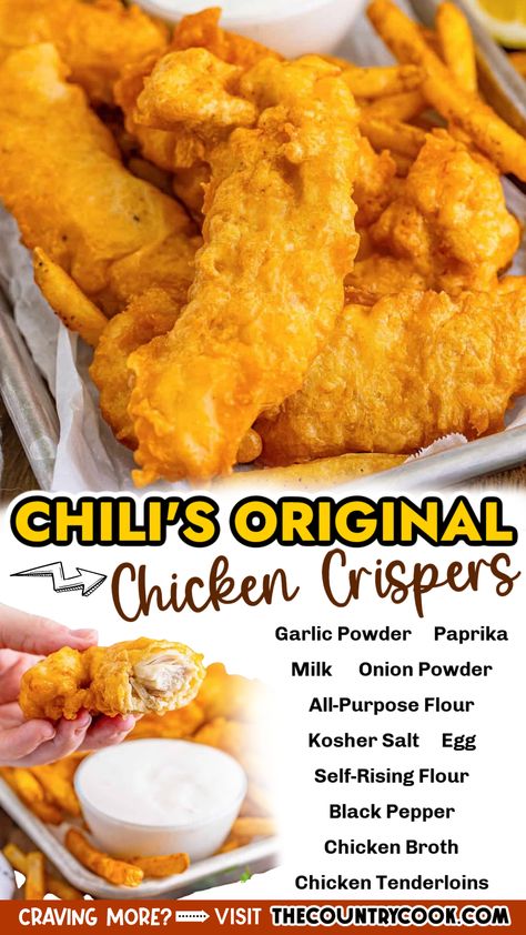 Copycat Chili, Chicken Crispers, Chicken Crisps, Honey Mustard Recipes, Simple Family Meals, Chicken Tenderloin Recipes, Copykat Recipes, Copycat Restaurant Recipes, Fried Chicken Recipes