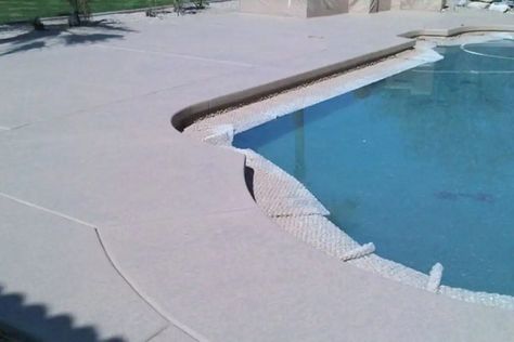 Pool Deck Paint Color Ideas: 10 Inspiring Transformations Painted Pool Deck Concrete Colors, Pool Patio Paint Colors, Pool Deck Color Ideas, Concrete Pool Deck Colors Ideas Paint, Painted Concrete Around Pool, Pool Deck Colors Ideas Paint, Painted Concrete Pool Deck, Painting Pool Deck Concrete, Stained Concrete Pool Deck