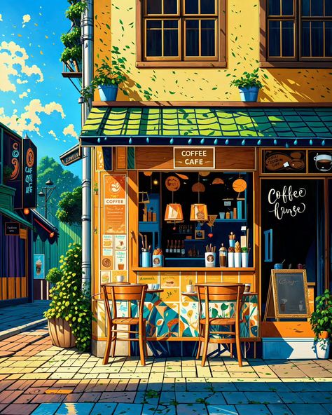 Happy Sunday! ☀️☕ . . A coffee shop on a quiet street, Where peaceful moments and warm scents meet, In the calm embrace of morning's light, Simple joys make everything feel right. . . . . . . . . #aiart #aiartcommunity #aiartwork #aiartdaily #aiartfamily #aiartist #aipainting #aipainter #midjourney #lofi #stablediffusion #comfyui #playgroundai #leonardoaiart #prernaverse #artexploration #digitalart #coffeelover #coffeeshoplove #cozycorner Iphone Wallpaper Photography, Architecture Drawing Plan, Peaceful Moments, Wallpaper Photography, Art Composition, Nice House, Simple Joys, Small Canvas Art, Digital Art Design