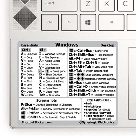 Windows Shortcuts, Laptop Keyboard Stickers, Happy Job, Computer Keyboard Shortcuts, Work Hacks, Computer Shortcut Keys, Computer Maintenance, Learn Computer Science, Desktop Windows