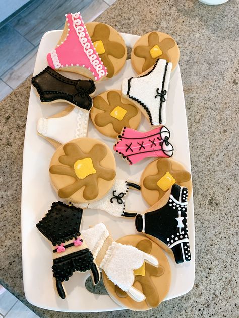 Bridal shower cookies Pancakes And Panties Bridal Shower, Bridal Shower Cookies, Shower Cookies, Lingerie Shower, Bridal Shower Food, Bachelorette Trip, Shower Food, Shower Ideas, Pancakes