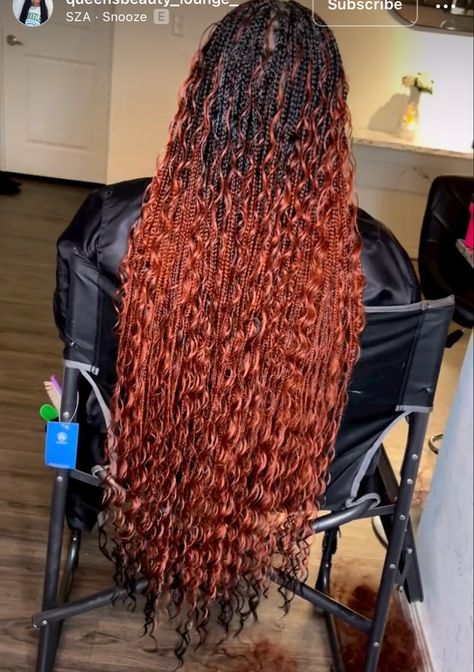 Red Ombre Braids Black Women, Copper Boho Braids, Brown Hair Fade, Bday Hairstyles, Cute Box Braids, Big Box Braids Hairstyles, Hair Tint, Feed In Braids Hairstyles, Goddess Braids Hairstyles