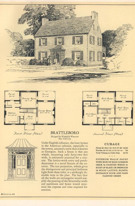 English Cottage Floor Plans, Old House Plans, Historical House Plans, Old House Floor Plans, Cottage Floor Plan, Old English Cottage, Vintage Floor Plans, Architectural Graphics, Colonial Style House Plans