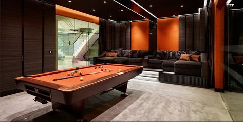 Billards Room, Billiards Room Decor, Snooker Room, Pool Table Room, Interior Design London, Pool Rooms, Home Theatre, Billiard Room, Game Room Design